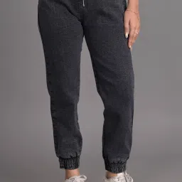 Women Jogger Fit Mid Rise Black Jeans-image-47