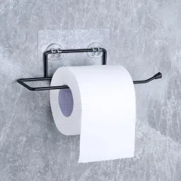 Toilet Paper Holder with Phone Shelf, Black Metal Iron Toilet Paper Holder-image-24