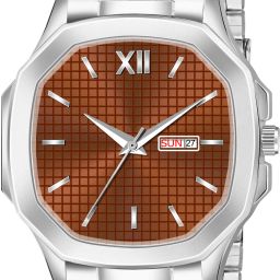 Stylish Analog Red Classic Watches For Men With Day Date Function Analog Watch - For Men Watch For Man Chain Strap And Steel Strap Watches For Men-image-89