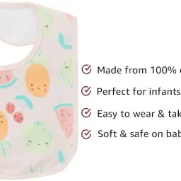 fuku 2 Soft Cotton Washable & Reusable Highly Absorbing/Comfortable& Easily Baby Bibs image 5