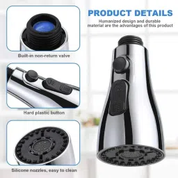 clayplus Faucet head Universal Kitchen Faucet 3-Function Pull Down Sink Sprayer Aerator Foam Flow Faucet image 4