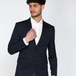Men Checkered Single Breasted Formal Blazer-image-89