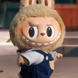 Labubu Bunny Plush Keychain Doll – Grey Furry Collectible Toy with Hook - 18 cm-image-0