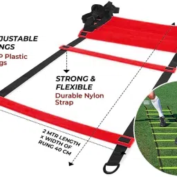 rms sports Ladder | 2M Speed Training Ladder with 4 Adjustable Rungs | Speed LADDER Plastic, PVC Speed Hurdles image 2