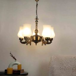new era Aesthetic White Iron 5 Lights Chandelier-picture-46