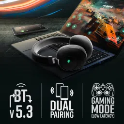 zebronics Zeb-Duke, with 60h Backup, BT v5.3, Gaming Mode, ENC, LED Lights, Dual Pairing Bluetooth Gaming Headset image 5