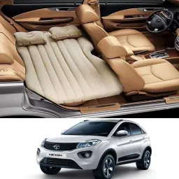 Inflatablebed-Beige-Nexon Old-New Beige Car Bed Mattress for Rest,Travel, Car Back Seat Air Inflation Bed Universal Air Couch with Two Air Pillows, Car Air Pump and 1 Repair Kit For Nexon Universal For All Models Car Inflatable Bed-image-86