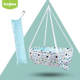Newborn Hanging Cradle for Baby Jhula Sleep Swing Cradle with Net and Spring Set-picture-0