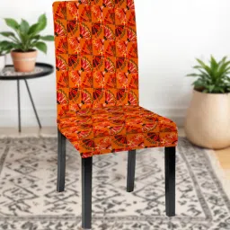 hotkei Orange Polycotton Printed 14x18 Inches Chair Covers (2 pieces)-picture-35