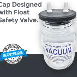 jetflon Suction Glass Jar 1500ml 1 set for suction machine with 2 Float Safety valve 1500 ml Solution Basin image 4