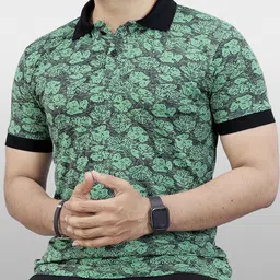 vebnor Men Printed Polo Neck Polyester Light Green T-Shirt-picture-40