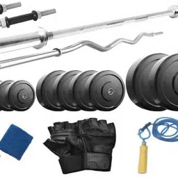 20 kg Solid Rubber Plate 20 Kg Curl and Straight Rod Home Gym Combo-image-11
