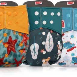 Reusable Baby Cloth Diapers Combo pack of 3, Blue & pink,-picture-25