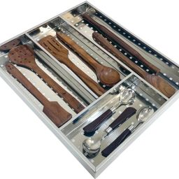 Cutlery Kitchen Rack Cutlery Tray For Kitchen Silverware Organizer Flatware Storage Rack(16x19 inch) Steel-image-9