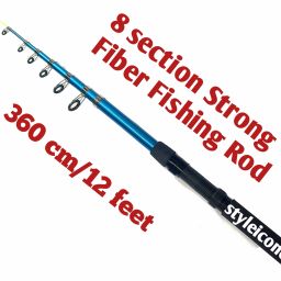 12 feet Strong Fiber fishing rod 3 360 cm -999 Blue Fishing Rod-image-64