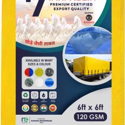 HDPE Tarpaulin Sheet Waterproof 6x6 ft. (120 GSM)-Polyethylene Tarp with Eyelet Tent - For Multipurpose UV Treated Tirpal Tadpatri Cover for Truck, Roof, Rain or Sun-image-93