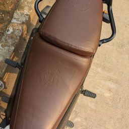 HIMALAYAN BROWN DOUBLE STITCH SEAT COVER Split Bike Seat Cover For Royal Enfield NA-image-39
