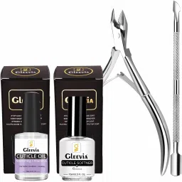 Nail Cuticle Remover Kit with Cuticle Cutter, Cuticle Pusher, Cuticle Oil and Cuticle Softener Combo Kit-4