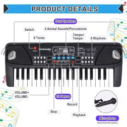 my kafers 37 Keys Piano Electiric Keyboard With Recording And Mic image 2