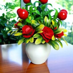 Artificial small Flower Plant with pot for home decor Artificial Plantwith Pot-image-19