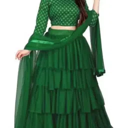 Self Design Semi Stitched Lehenga Choli-image-63