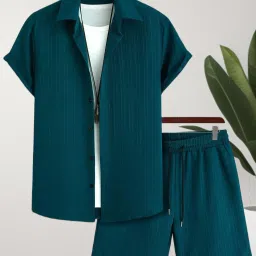 Men Night Suit Set Dark Blue Striped-image-6