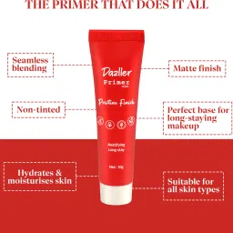 dazller Pristine Finish - (Pack of 2) Smoothens Pores, Mattifying, Enriched with Aloe, Primer- 10 g image 3