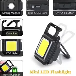 FITUP Multifunction Keychain LED Light with_Bottle Opener_Mini_COB_Rechargeable Flash-13