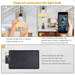 IGADG LED Bluetooth Smart Music Light Bulb Colored led Light Bulb with Bluetooth Speaker RGB Changing Color Smart Bulb image 4