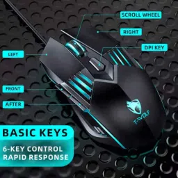 FKU Mechanical Gaming Keyboard N RGB Mouse Pad [900x400] & Wired Gaming Mouse Combo Set image 5