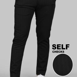 Men Regular Fit Black Cotton Blend Trousers-image-24