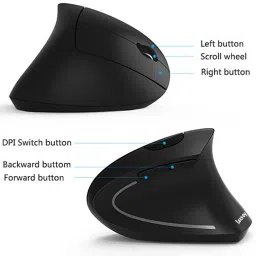 Etzin Rechargeable 2.4GHz Optical Vertical Wireless Mouse EPL-599KM Wireless Optical Gaming Mouse-0