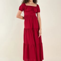 Women Maxi Red Full Length Dress-image-80