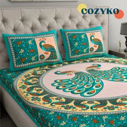 144 TC Cotton Double 3D Printed Flat Bedsheet-26