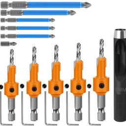 11Pcs Woodworking Countersink Drill Bit Set 5 Size Carbon Steel Bits 11Pcs Woodworking Countersink Drill Bit Set 5 Size Carbon Steel Bits-26