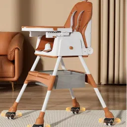 3-in-1 Adjustable Baby High Chair with Tray & Footrest-39