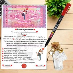 Love Contract Agreement Card Certificate with Permanent Marker, Message Bottle Greeting Card-image-40