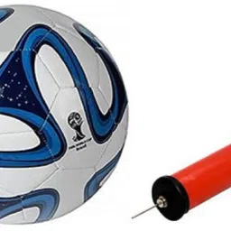 Blue Brazuca Football with Inflating Air Pump Football - Size: 5-image-90