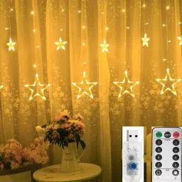 mansaa Star Yellow Colour (115 LEDs) (with Remote) USB Operated LED String Light-picture-25