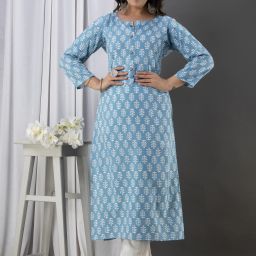 Women Printed Viscose Rayon Straight Kurta-image-77