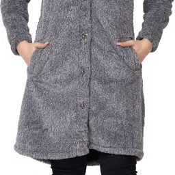Polyester Solid Coat For Women-image-57