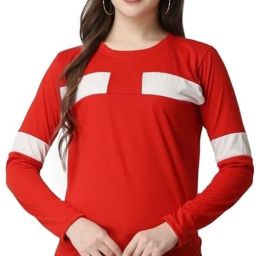 Women Graphic Print Round Neck Viscose Rayon Red T-Shirt-image-76