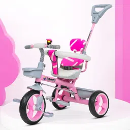 Plug N Play Kids/Baby Tricycle with Parental Control and Safety Guardrail 12 T (inch) Road Cycle-28