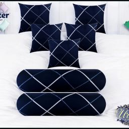 5 Cushion 2 Bolster Microfibre Geometric Bolster Pack of 7-image-71