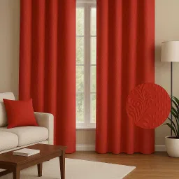 213 cm (7 ft) Polycotton Blackout Door Curtain (Pack Of 2)-image-29