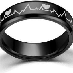 Stainless Steel, Tungsten Titanium, Rhodium Plated Ring-image-80