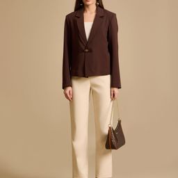 kazo Women Solid Single Breasted Formal Blazer-picture-14