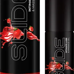 Slide Intimate Lube & Massage Gel, Strawberry Flavoured, 2-in-1 Use, Water Based Lubricant-picture-21