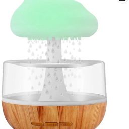 Snuggling Cloud Rain Diffuser, Raindrop Humidifier, Mushroom Waterfall Lamp, Night Lamp-image-7