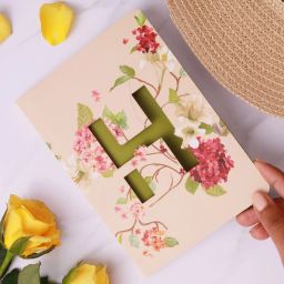 Initial H lasercut Notebook, B6 (6.69 X 4.72 X 0.5 Inches), 200 Pages, 80 GSM, Gift for Women B6 Notebook Ruled 192 Pages-23